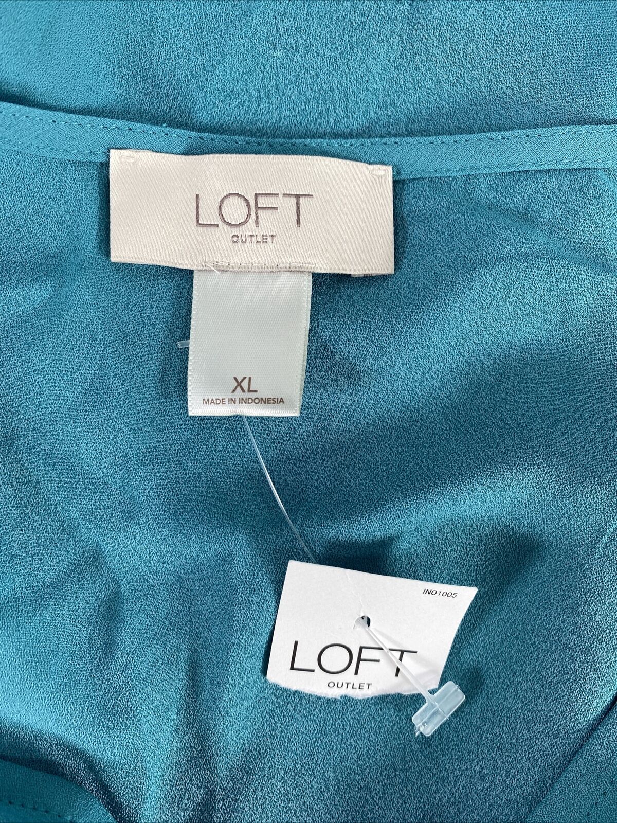 NEW LOFT Women's Blue Short Sleeve Sheer Blouse - XL
