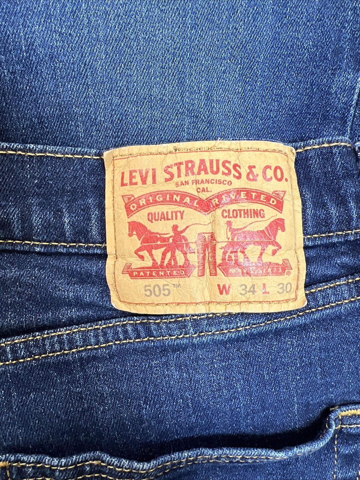 Levi's Men's Dark Wash 505 Straight Leg Jeans - 34x30