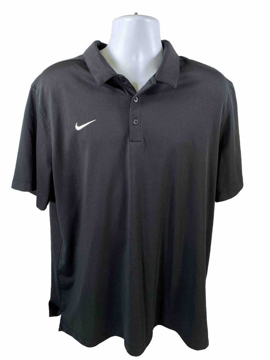 Nike Men's Black Short Sleeve Polyester Polo Shirt - XL