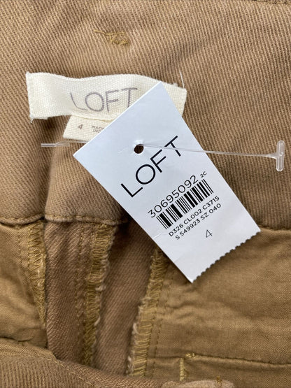 NEW LOFT Women's Brown Loose Fit Tie Front Pants - 4