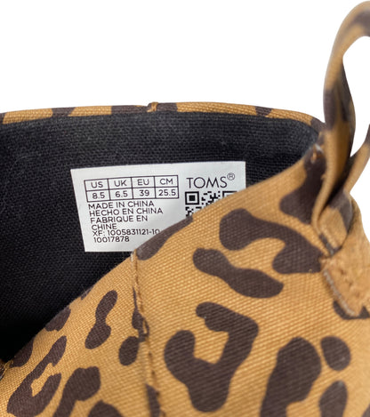 Toms Women’s Brown Animal Print Canvas Slip On Sneakers - 8.5
