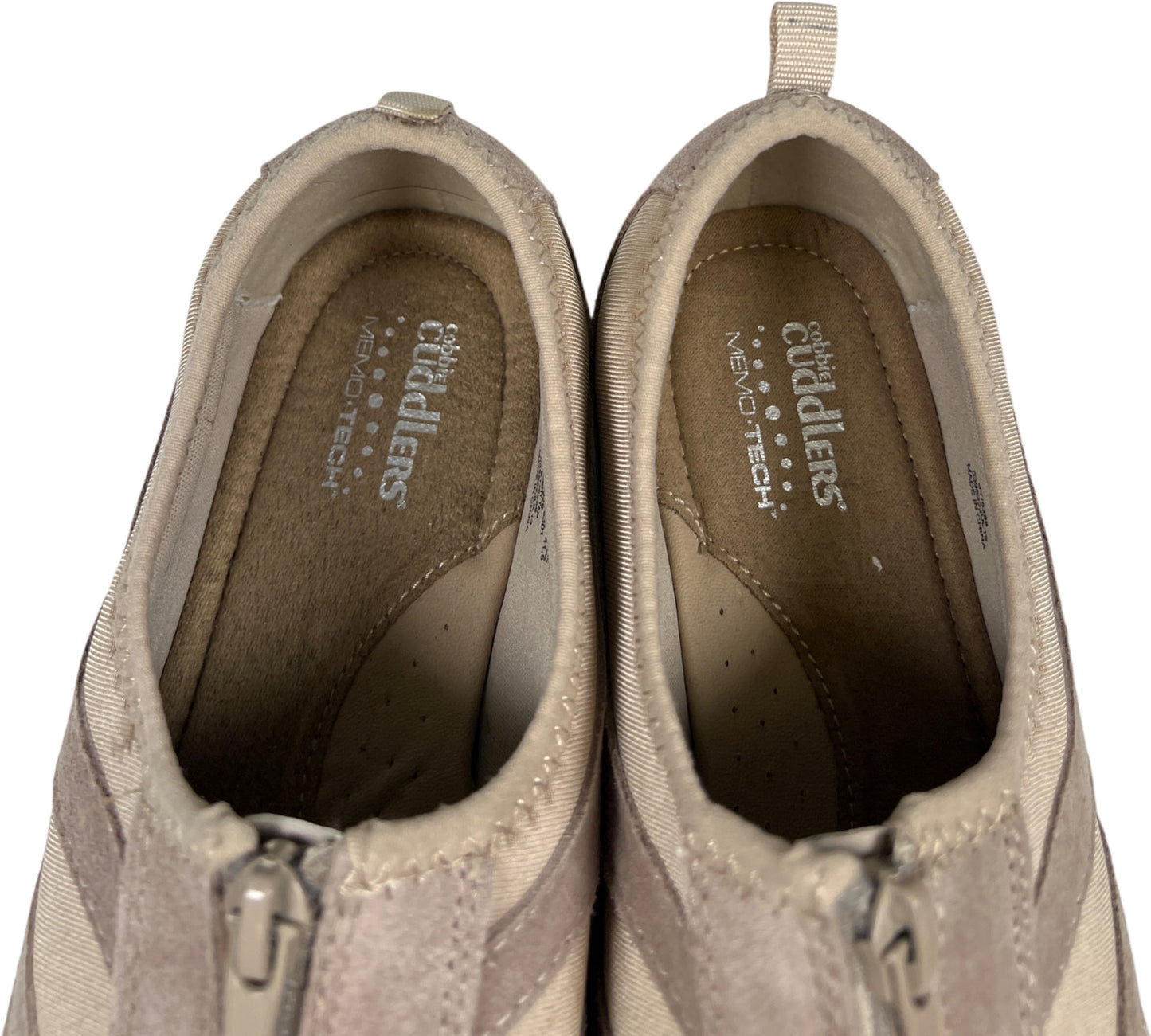 Cobbie Cuddlers Women’s Taupe/Beige Suede Zip Top Walking Shoes - 9