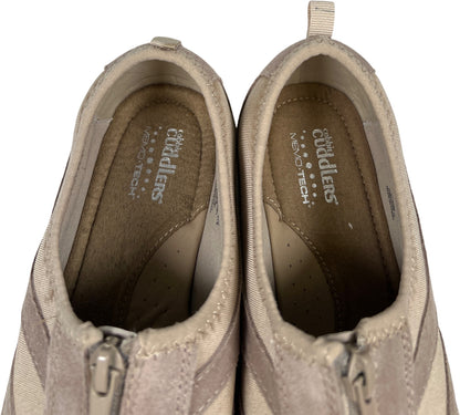 Cobbie Cuddlers Women’s Taupe/Beige Suede Zip Top Walking Shoes - 9