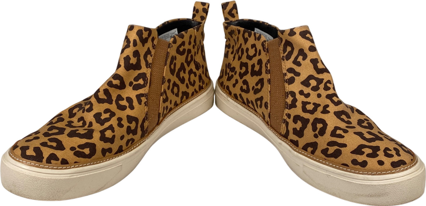 Toms Women’s Brown Animal Print Canvas Slip On Sneakers - 8.5