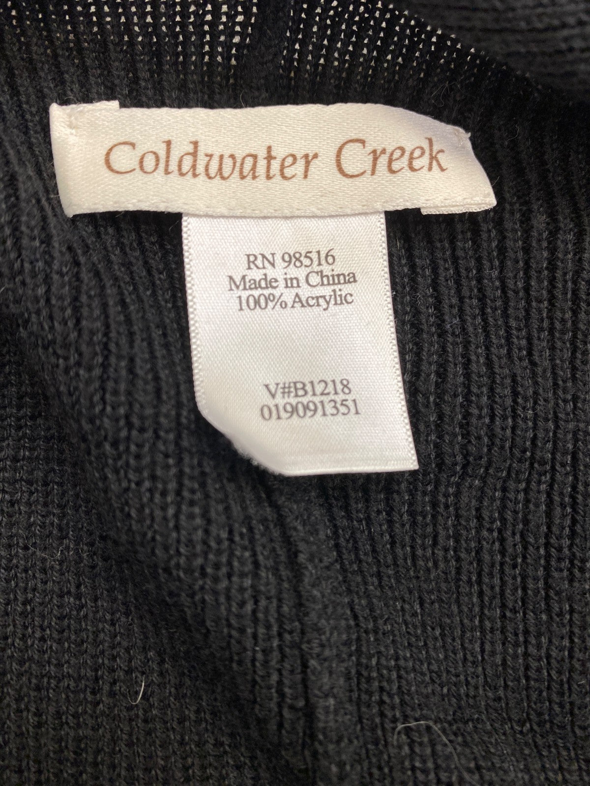 Coldwater Creek Women’s Black Ruffle Trim Wrap Sweater - One Size