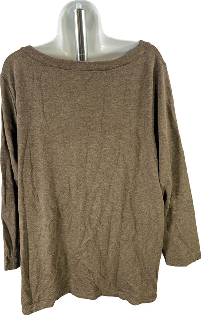 J. Jill Women’s Dark brown 3/4 Sleeve Side Button Accent Sweater - XL Petite