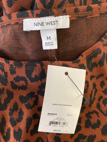 Nine West Women’s Brick Red Leopard Print Sheath Dress - M