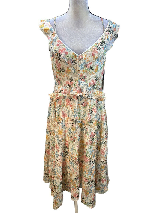 NEW Rachel Roy Women's Multi-Color Floral Chiffon Midi Maxi Dress - 10