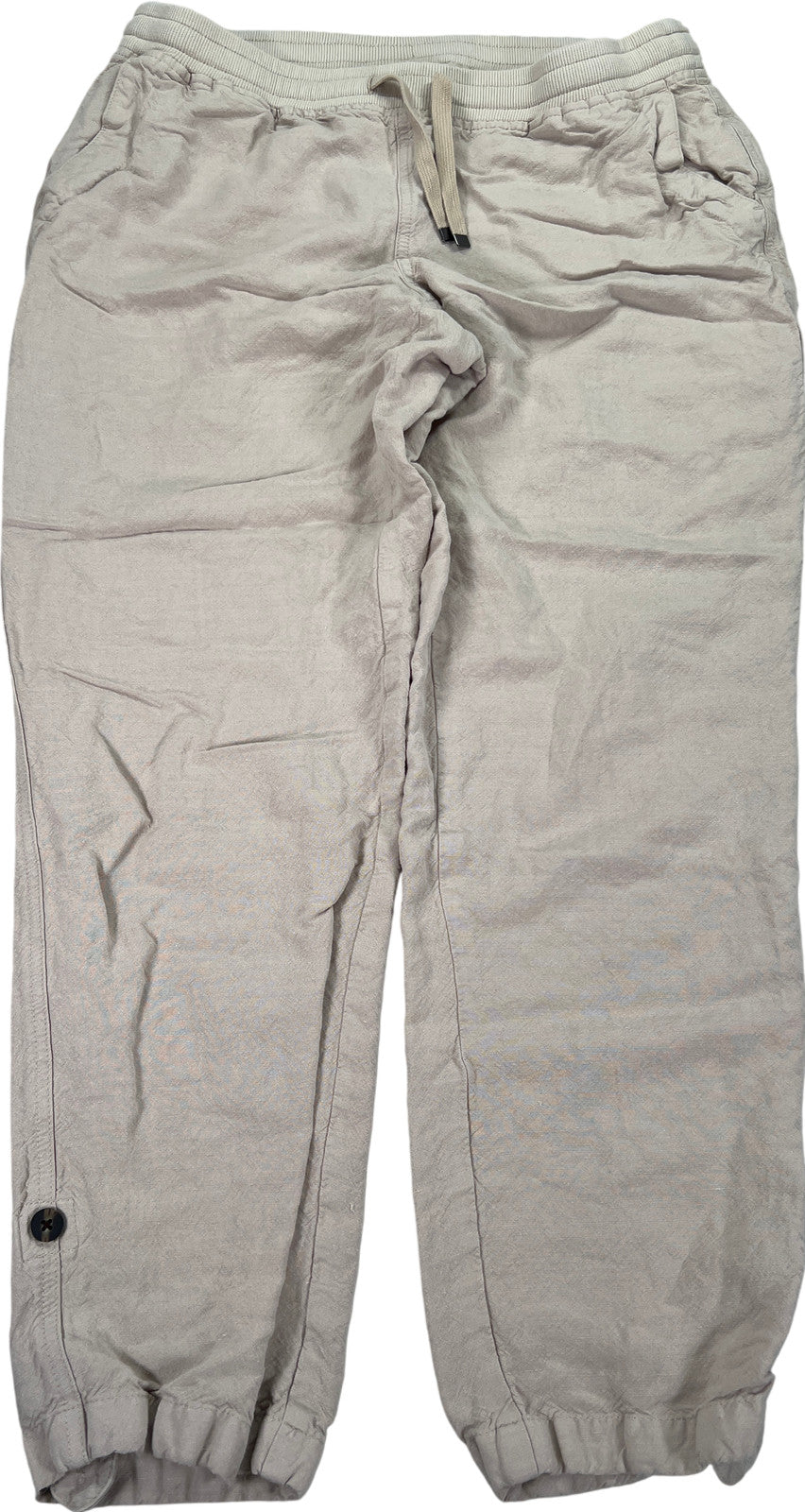 J.Jill Women’s Beige Linen Blend Drawstring Cuffed Pants - S