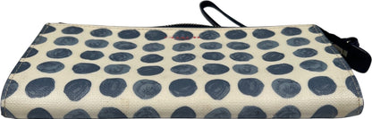 Coach Blue/White Coated Canvas Bleecker Painted Dot Zippy Wristlet Wallet
