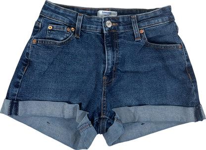 Levi’s Denizen Women’s Dark Wash Cuffed Jean Stretch Denim Shorts - 4