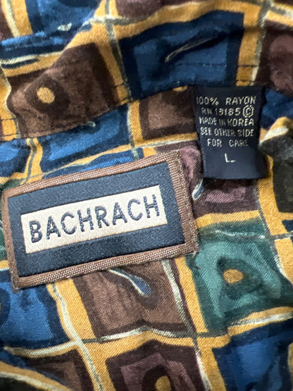 Bachrach Men’s Multicolor Short Sleeve Button Up Shirt - L