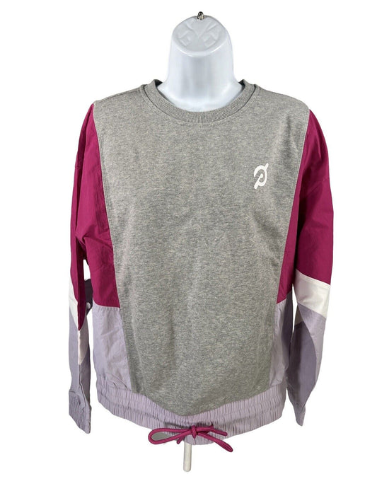 NEW Peloton Women's Pink/Gray Fabric Mix Pullover Sweatshirt - M