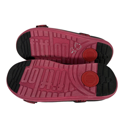FitFlop Women's Black/Pink Strappy Sport Sandals - 9