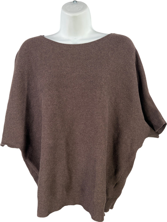 Quince Women’s Brown Short Sleeve Knit Sweater - L