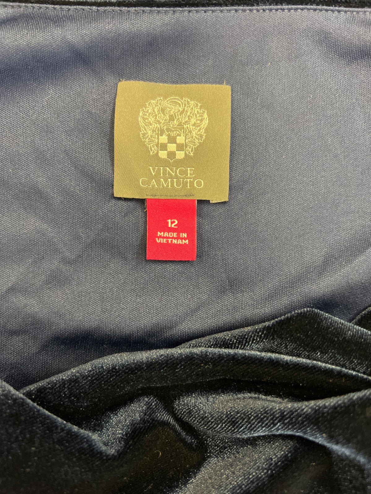 Vince Camuto Women’s Blue Velour Sleeveless Midi Shift Dress - 12