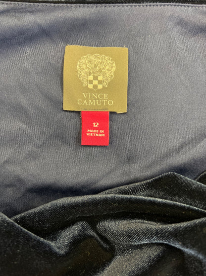 Vince Camuto Women’s Blue Velour Sleeveless Midi Shift Dress - 12