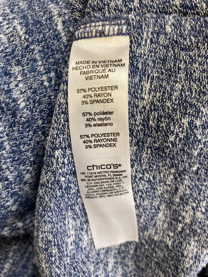Chico’s Women’s Blue Long Sleeve Cowl Zip Neck Sweater - 2/US L