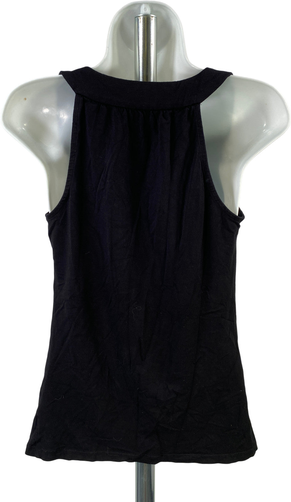 White House Black Market Women’s Black Beaded Strap Drape Neck Tank Top - XS