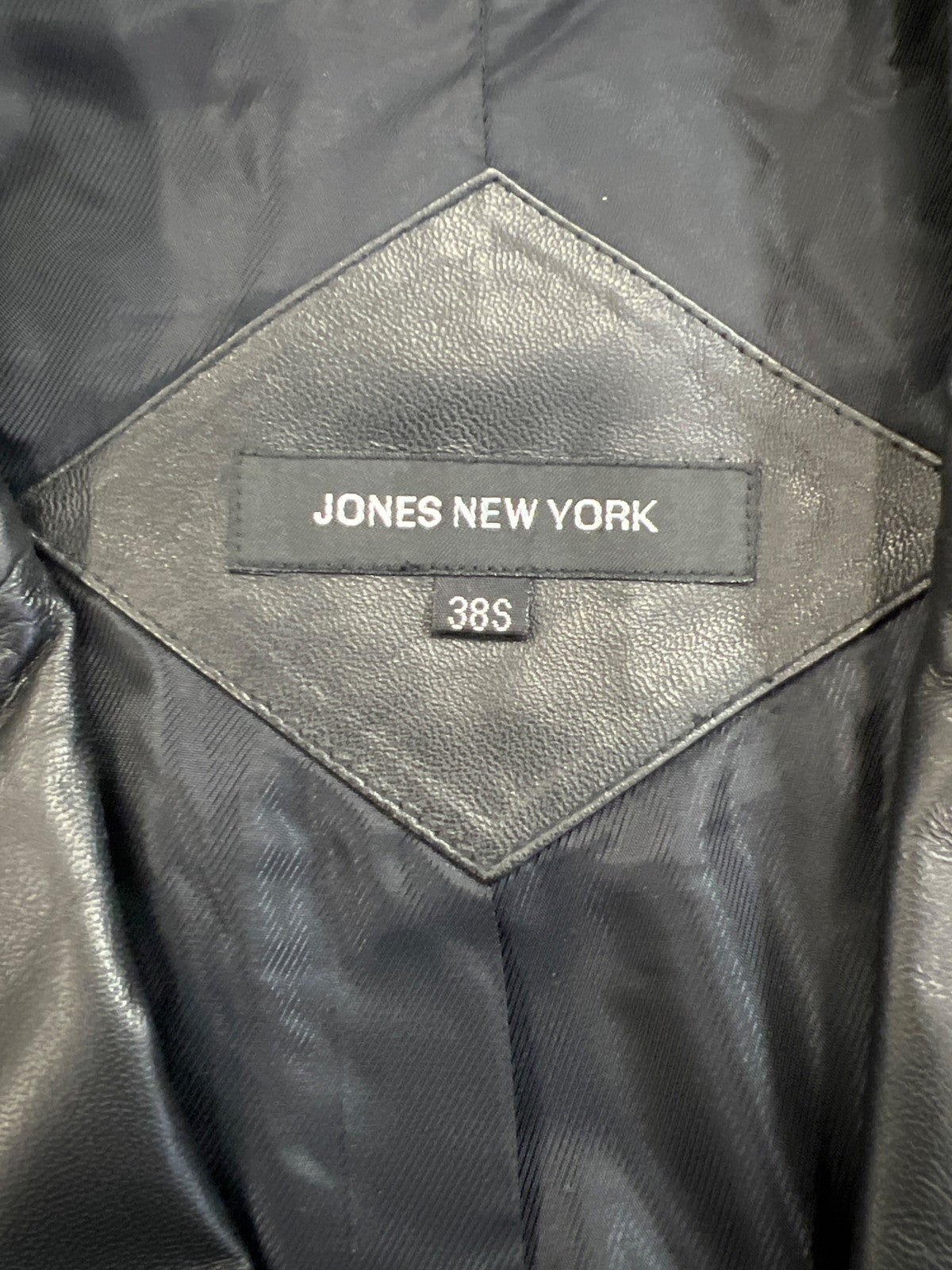 Jones New York Men’s Black Leather Button Up Basic Jacket - 38S