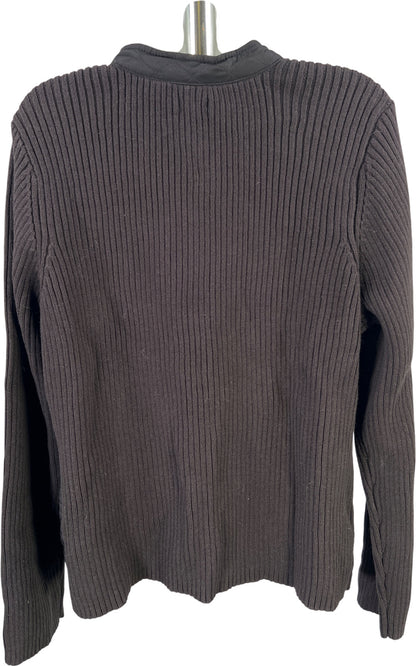 Croft and Barrow Women’s Black Quilted and Knit Long Sleeve Jacket - Plus 1X