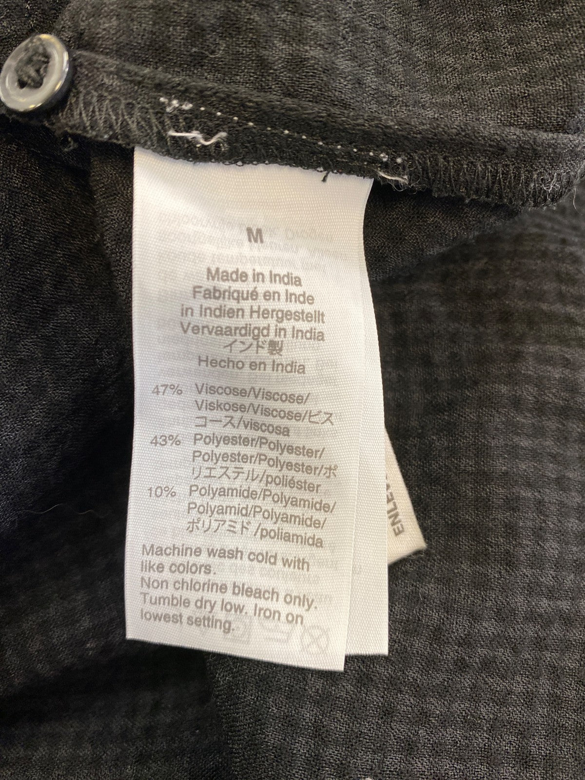 Madewell Women’s Black Ruffle Front Long Sleeve Blouse - M