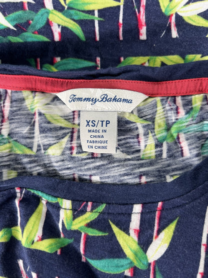 Tommy Bahama Women’s Navy Blue Floral Short Sleeve Sheath Dress - XS