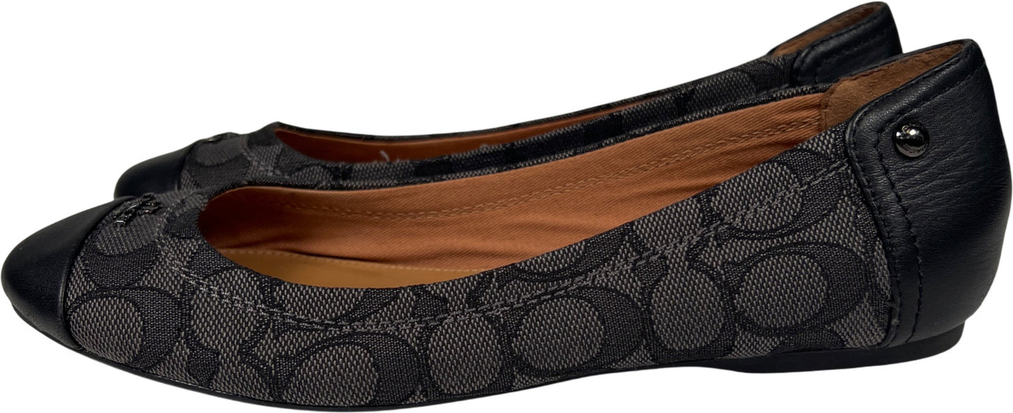 Coach Women’s Black Chelsea Canvas Signature Ballet Flats - 7