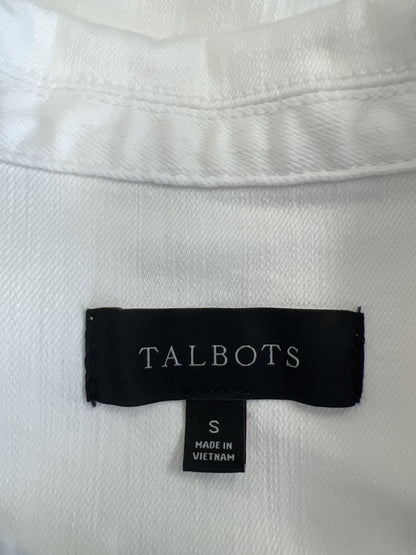 Talbots Women’s White Long Sleeve Denim Button Up Jean Jacket - S