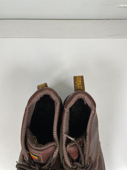 Dr. Martens Men’s Brown Leather Izzy Air Wair Industrial Steel Toe Boots - 8