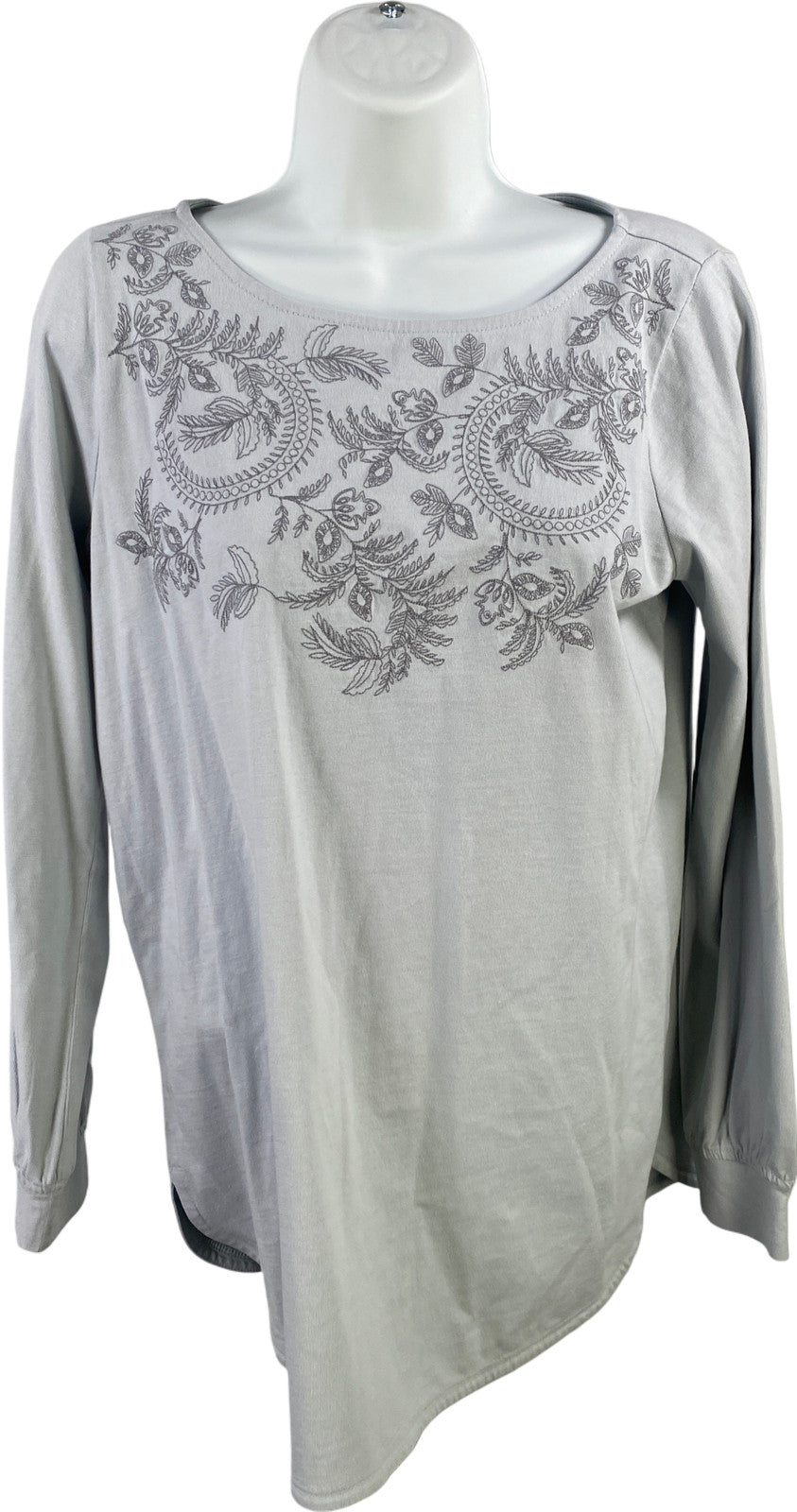 J.Jill Women’s Blue Embroidered Long Sleeve Tunic Shirt - XS