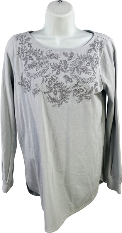 J.Jill Women’s Blue Embroidered Long Sleeve Tunic Shirt - XS