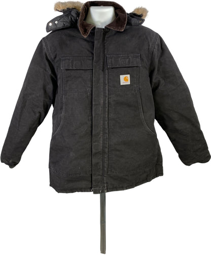 Carhartt Men’s Black Insulated Duck Canvas Work Coat - 46/XL
