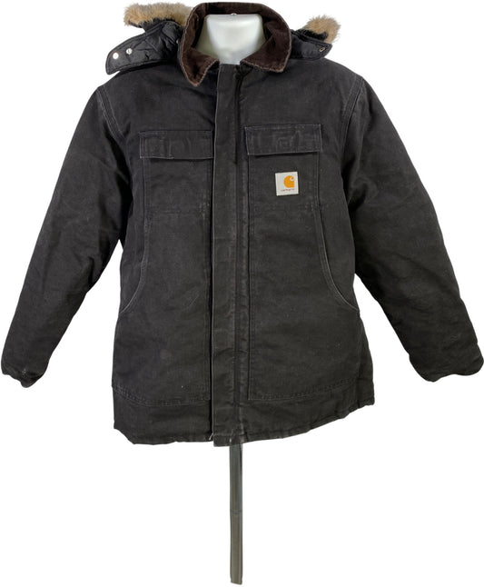 Carhartt Men’s Black Insulated Duck Canvas Work Coat - 46/XL