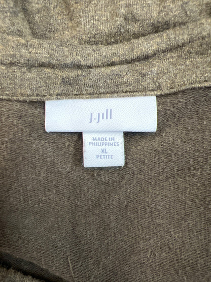 J. Jill Women’s Dark brown 3/4 Sleeve Side Button Accent Sweater - XL Petite