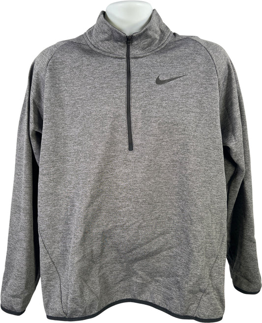 Nike Men’s Gray Fleece Lined Long Sleeve 1/4 Zip Pullover Sweatshirt - L