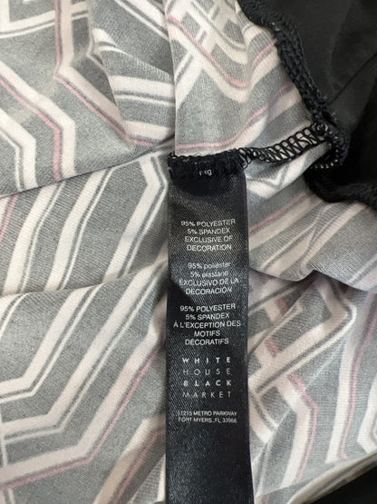 White House Black Market Women’s Black 3/4 Sleeve Lace Neck Tunic Blouse - M