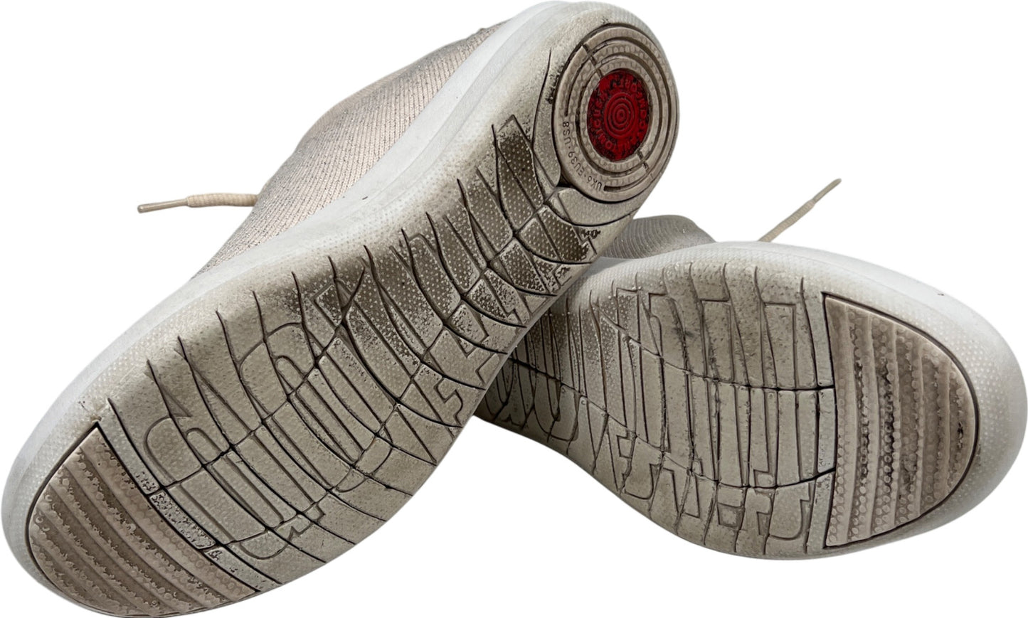 FitFlop Women’s Ivory Metallic Super Q Knit Slip On Sneakers - 8