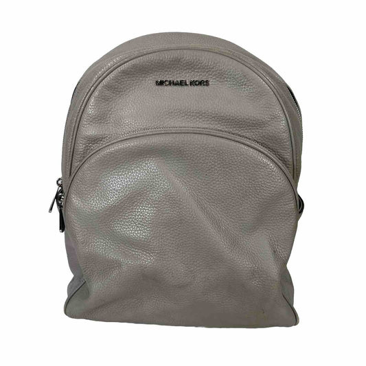 Michael Kors Women's Gray Leather Abbey Double Pocket Medium Backpack