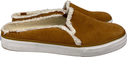 Keds Women’s Tan/Brown Suede Shearling Lined Double Decker Slip On Mules - 11