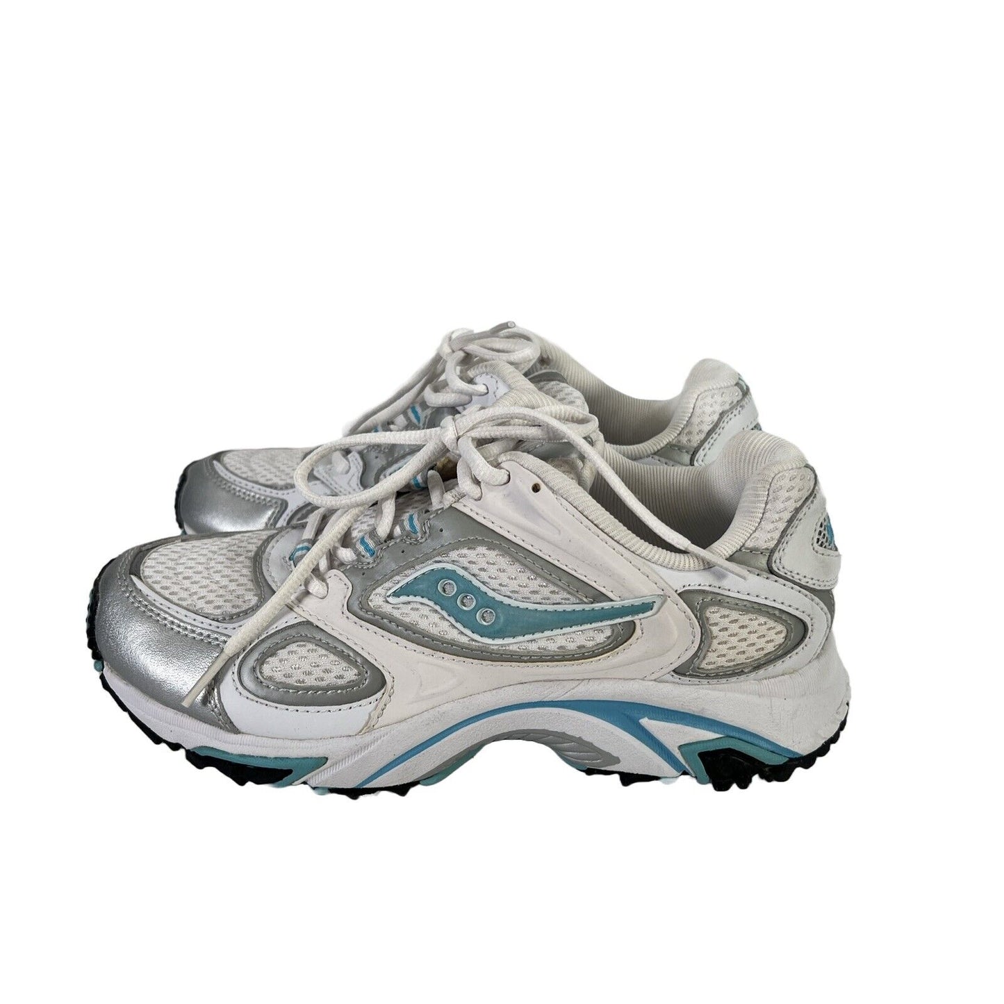 Saucony Women's White/Blue Lace Up Athletic Shoes - 6.5