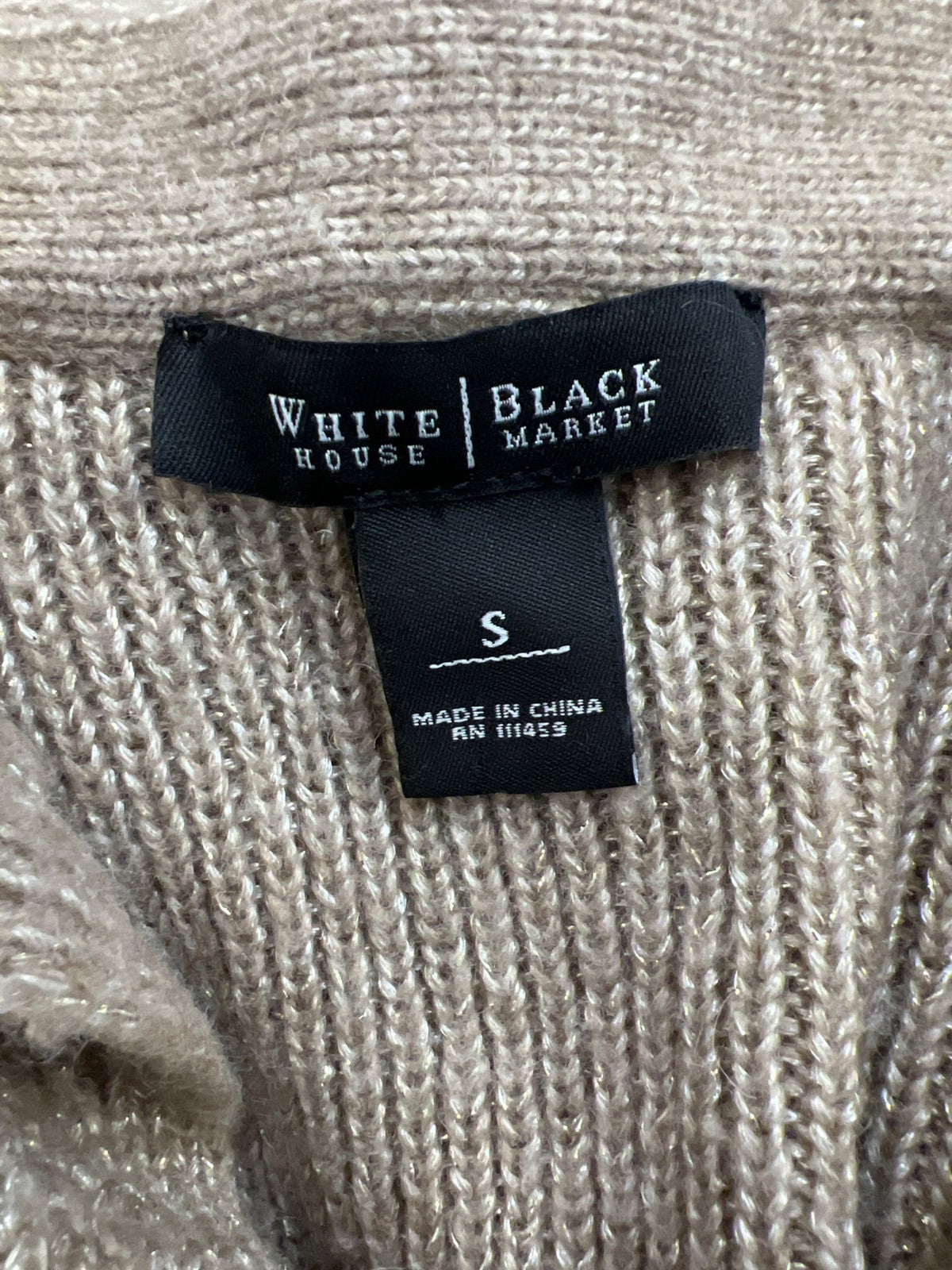 White House Black Market Women’s Beige Long Sleeve Cardigan - S