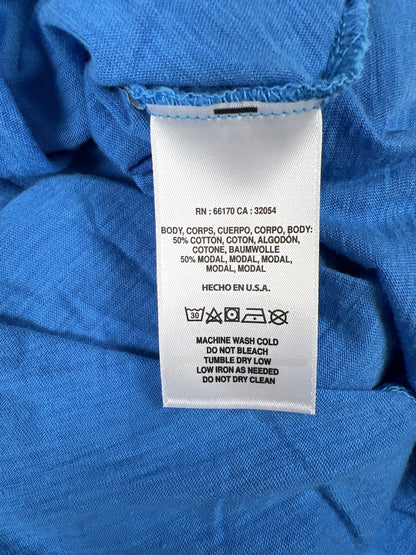 T.la Women’s Blue Button Up Tie Front Sleeveless Tank Top - XS