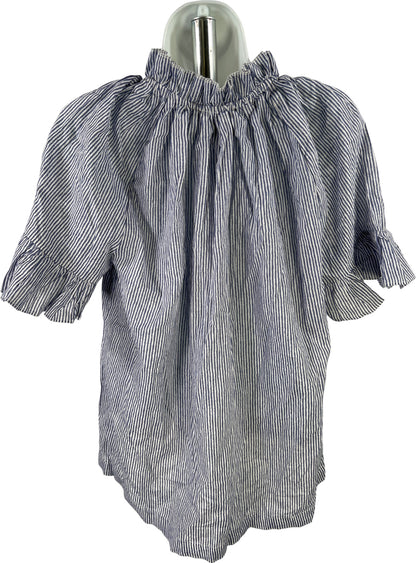 Tuckernuck Women’s Blue/White Striped V-Neck Blouse - M