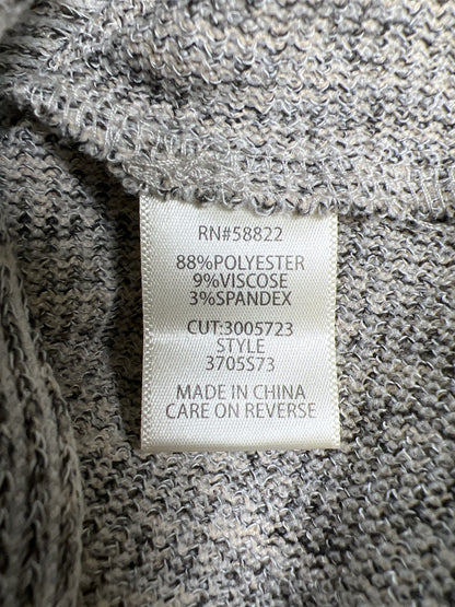 Max Studio Women’s Oat/Black Short Sleeve Ribbed Shirt - L