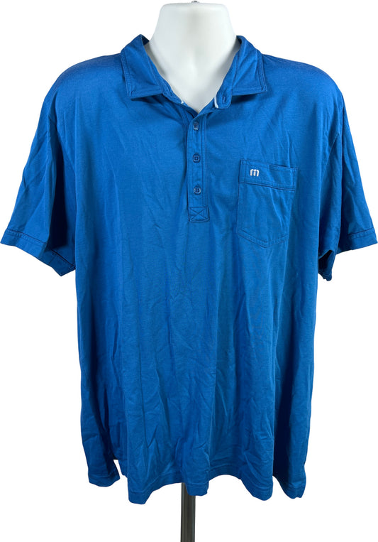 Travis Matthew Men’s Blue Short Sleeve Polo Shirt - XXL