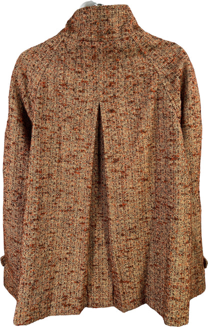 J.Jill Women’s Brown Lined Long Sleeve Tweed Button Up Jacket - L