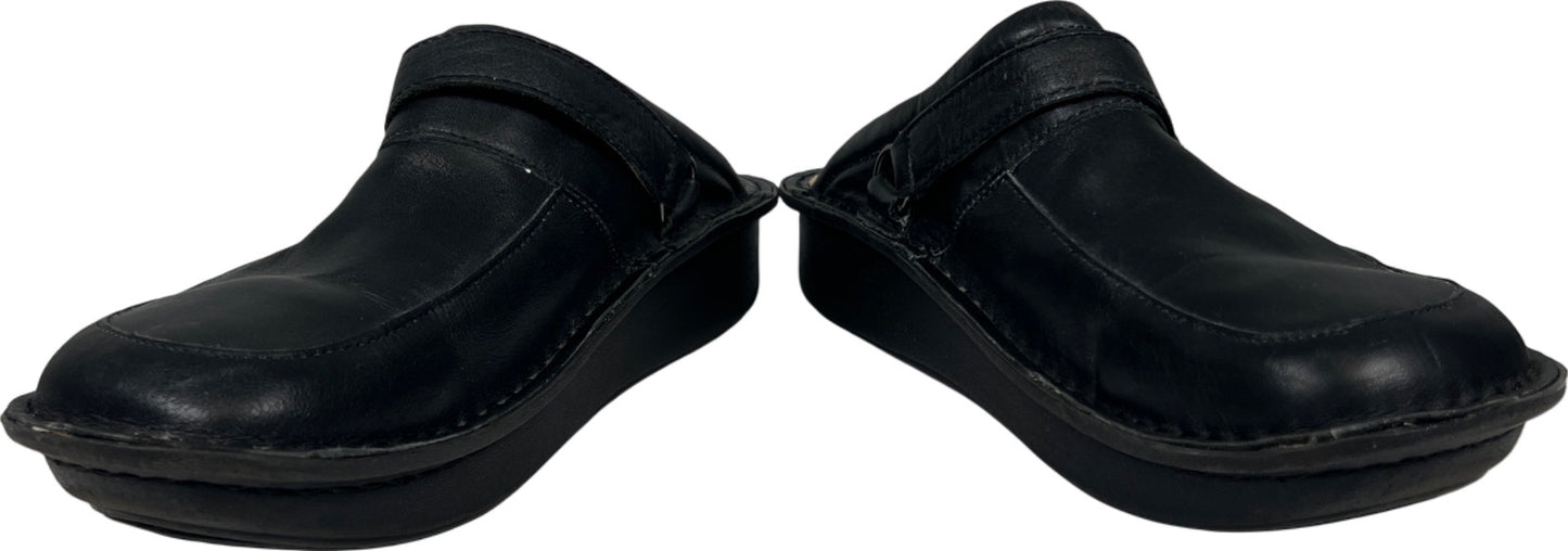 Alegria Women’s Black Leather Seville Slip On Clogs - 42/US 11