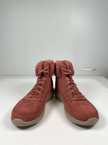 Skechers Women’s Pink On The Go Suede GoGa Mat Winter Chill Ankle Boots - 7.5