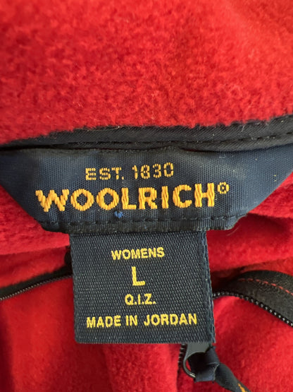 Woolrich Women’s Red Sleeveless Fleece Full Zip Vest - L